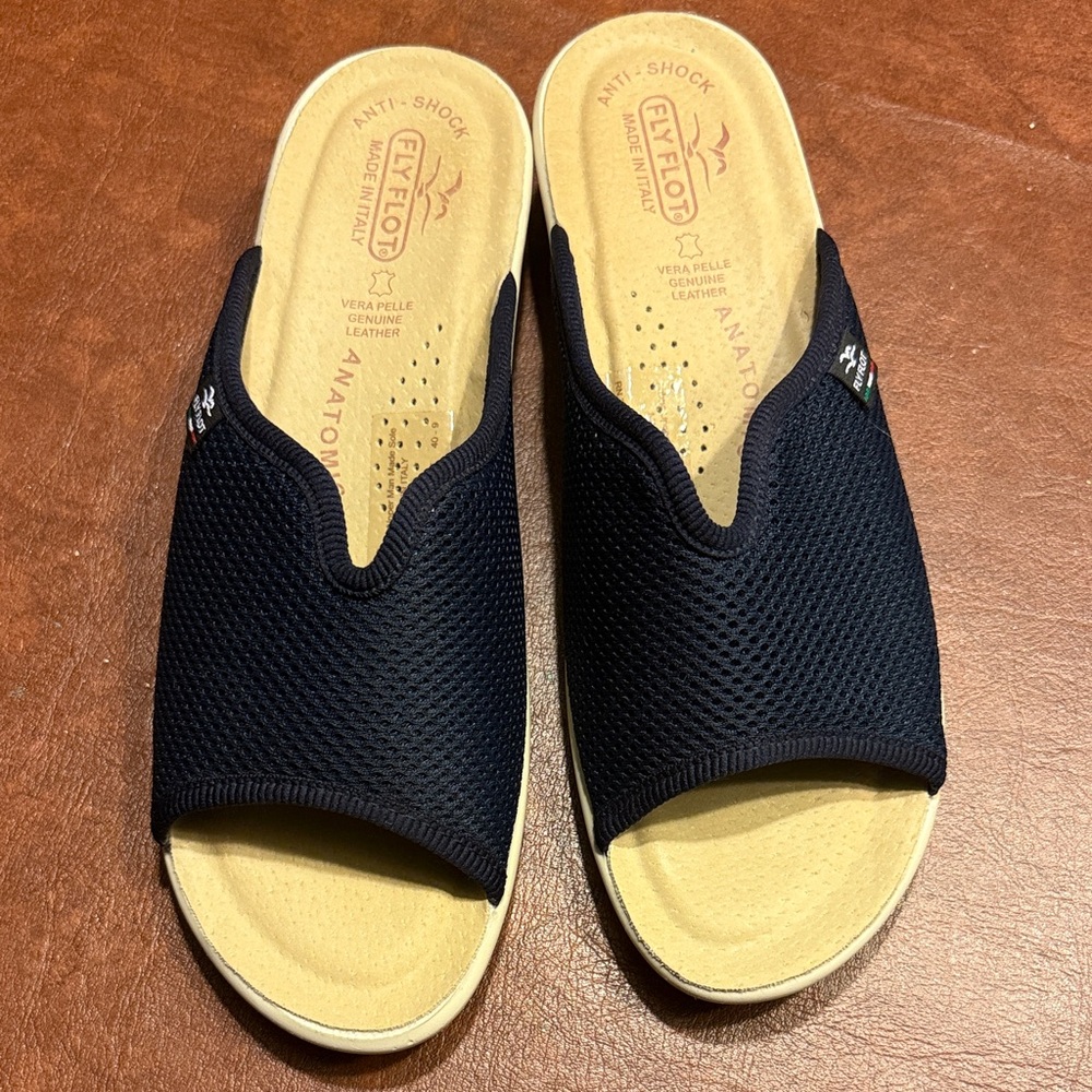 Navy Blue Women's Slip-On Sandals